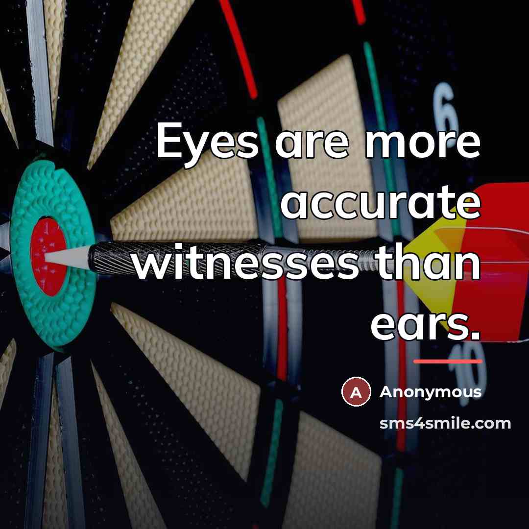 “Eyes are more accurate witnesses than ears.…” quote by Anonymous