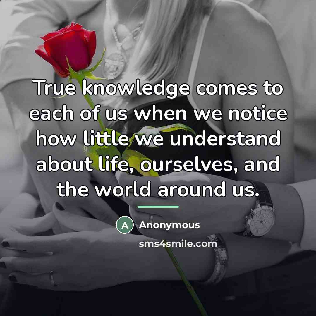 “True knowledge comes to each of us when we notice…” quote by Anonymous