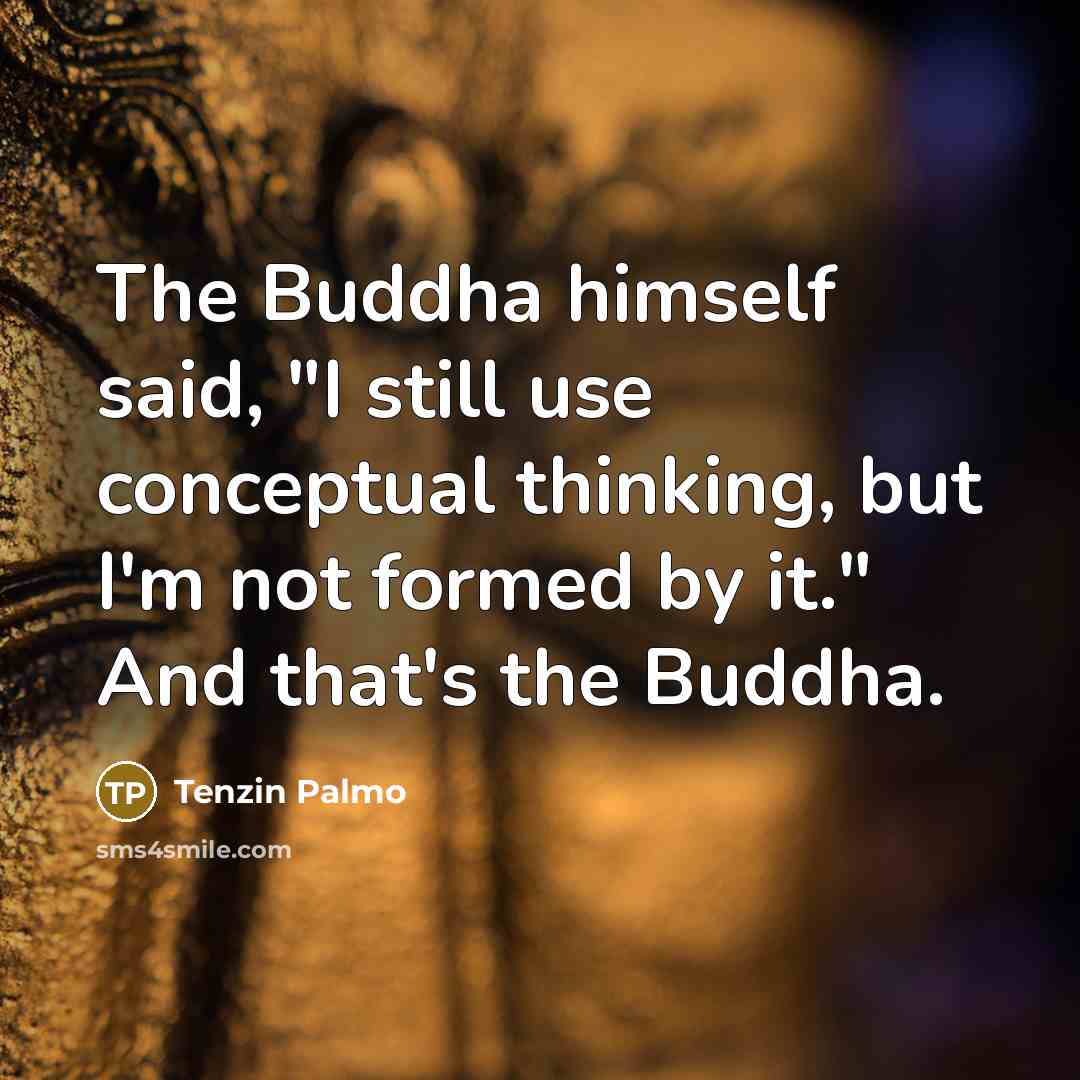 “The Buddha himself said, "I still use conceptual thinking, but I'm not formed by it." And that's the Buddha.” quote by Tenzin Palmo