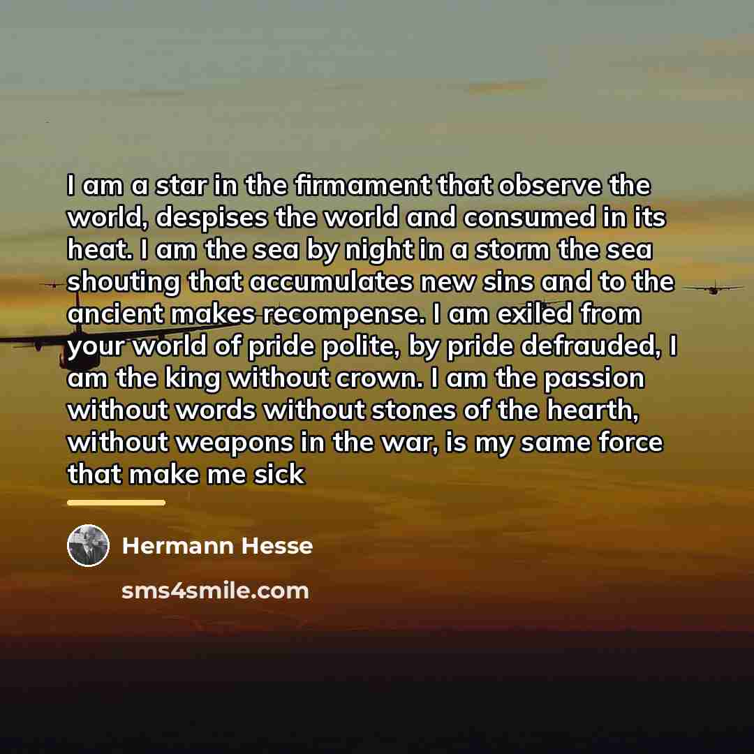 “I am a star in the firmament that observe the…” quote by Hermann Hesse