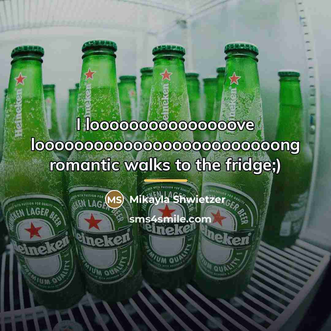 “I looooooooooooooove looooooooooooooooooooooooong romantic walks to the fridge;)…” quote by Mikayla Shwietzer