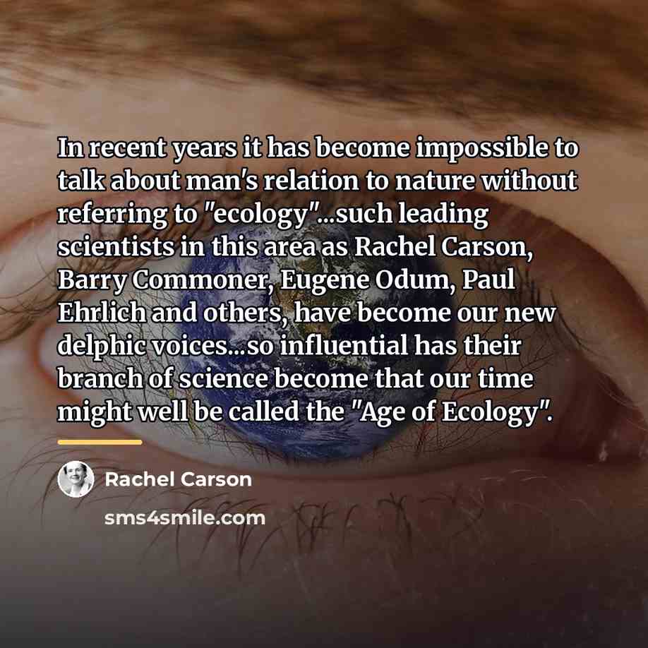 “In recent years it has become impossible to talk about…” quote by Rachel Carson