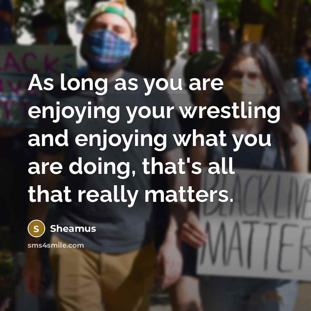 “As long as you are enjoying your wrestling and enjoying…” quote by Sheamus