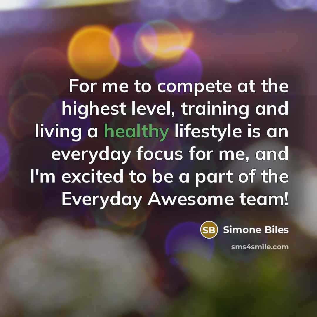 “For me to compete at the highest level, training and…” quote by Simone Biles