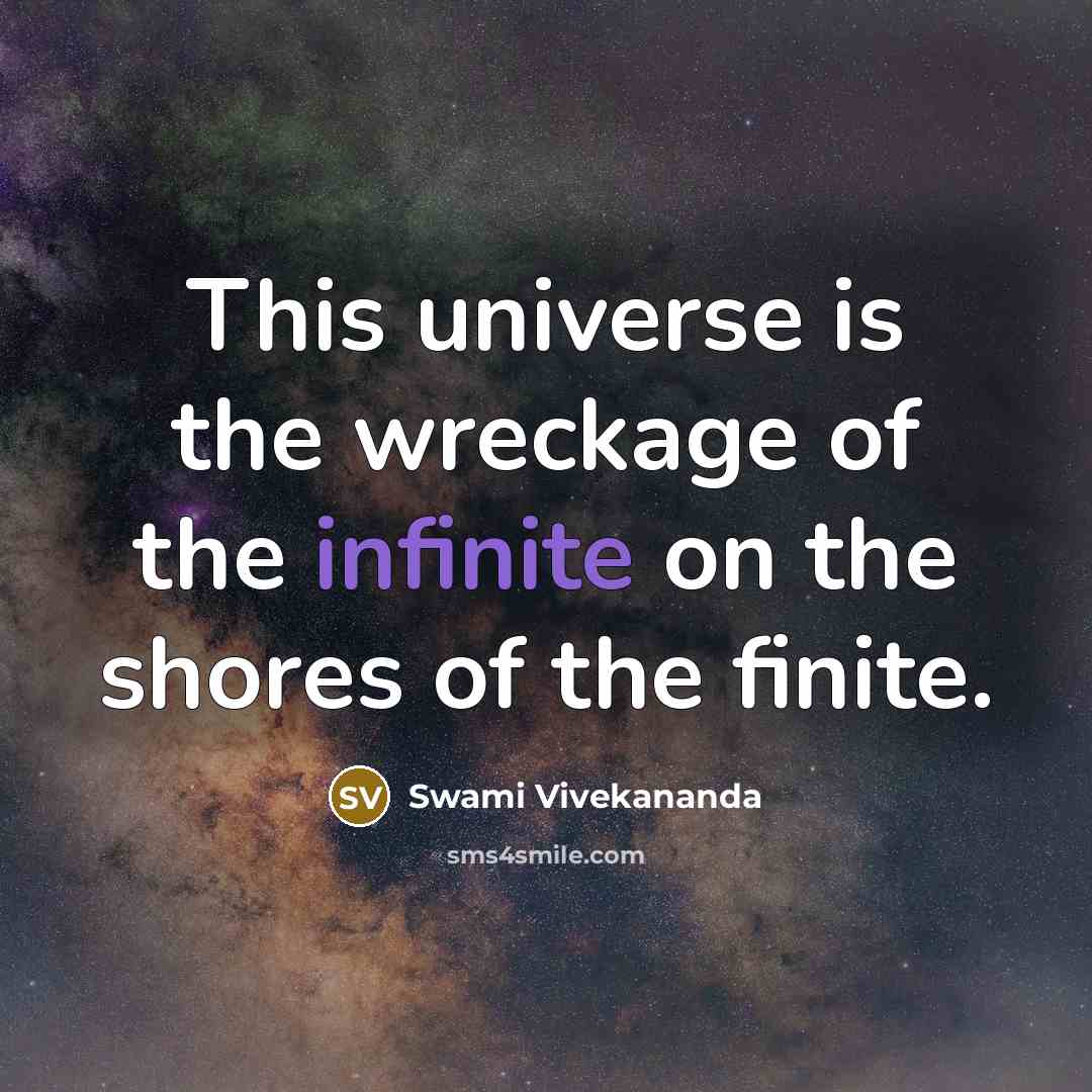 “This universe is the wreckage of the infinite on the…” quote by Swami Vivekananda