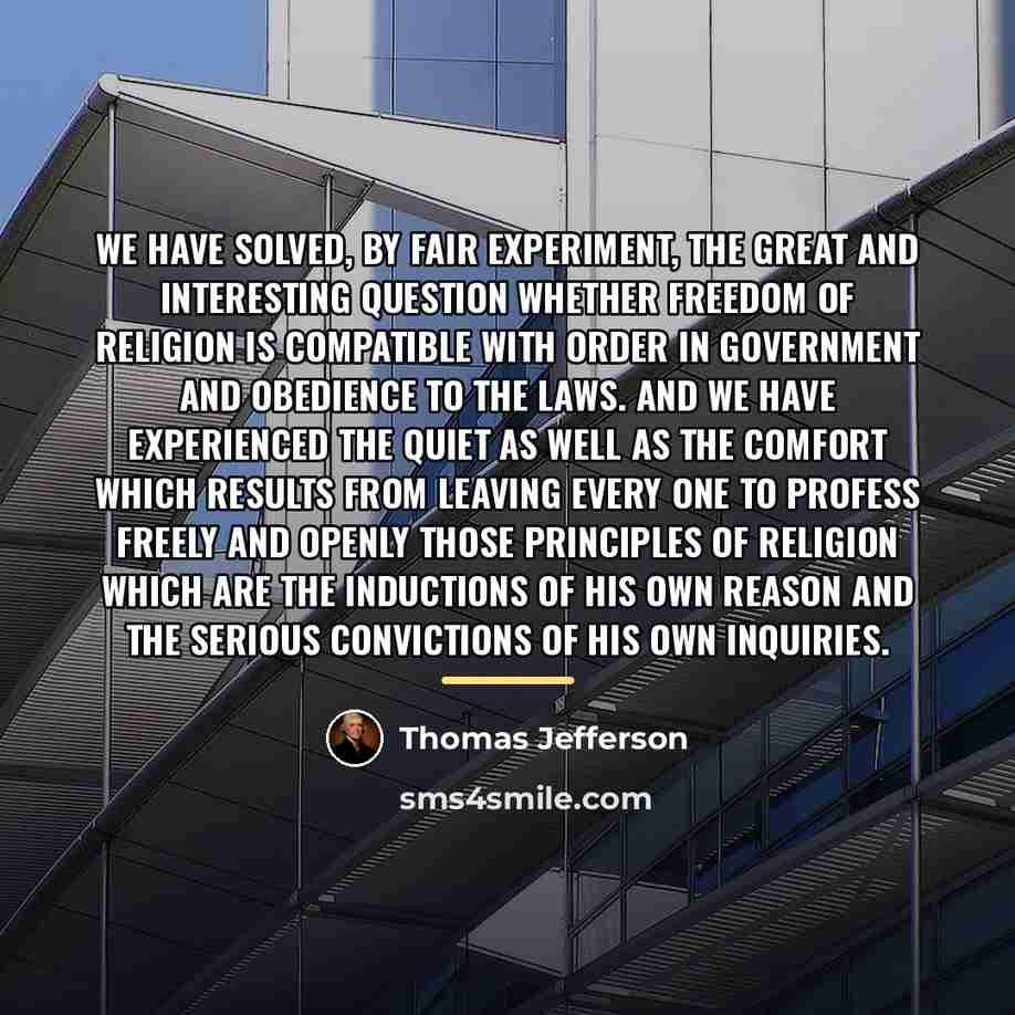 “We have solved, by fair experiment, the great and interesting…” quote by Thomas Jefferson