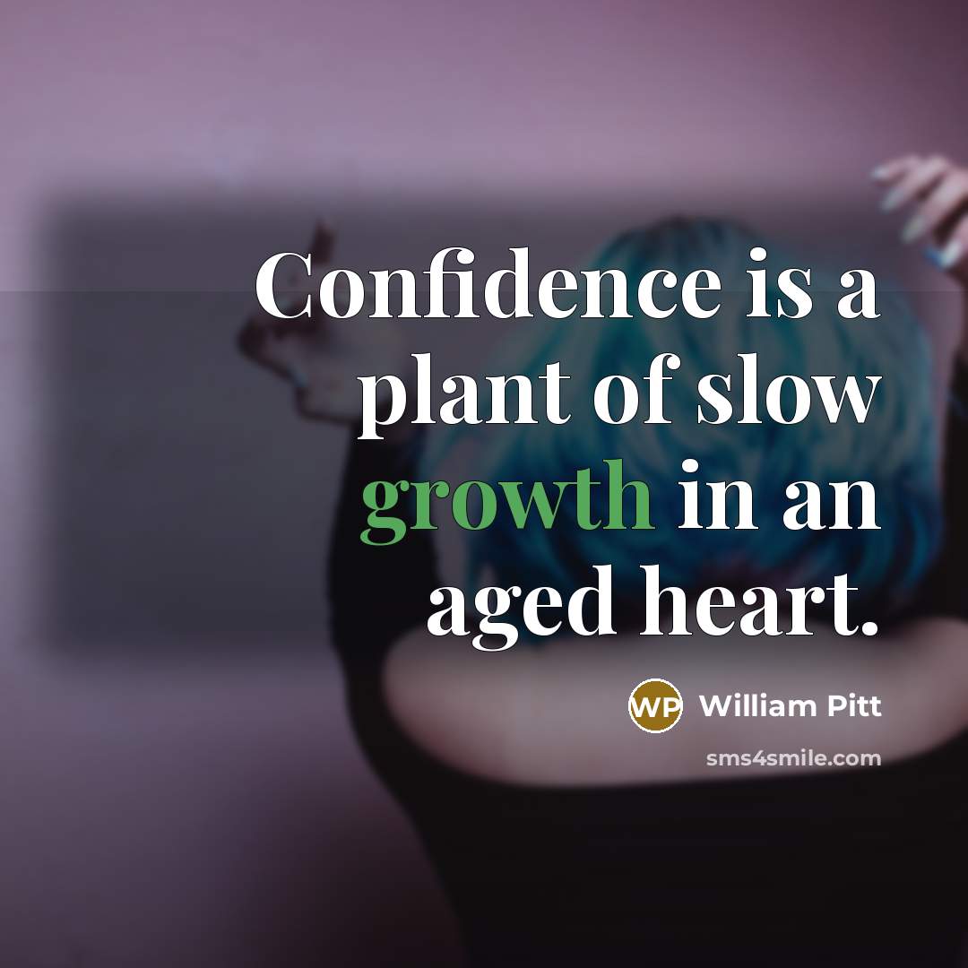 “Confidence is a plant of slow growth in an aged…” quote by William Pitt