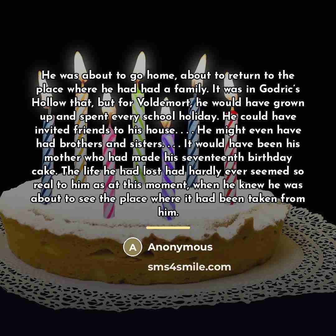 “He was about to go home, about to return to…” quote by Anonymous