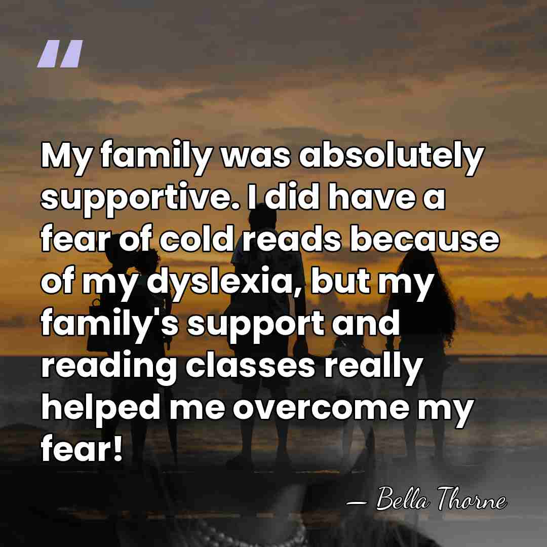 My family was absolutely supportive. I did have a fear of cold&hellip; - Bella Thorne