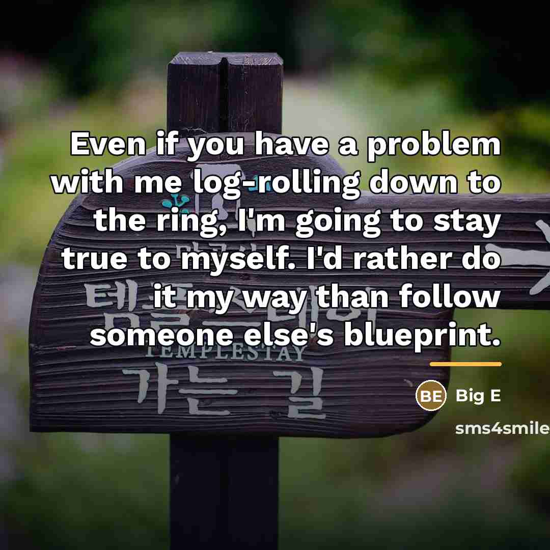 “Even if you have a problem with me log-rolling down…” quote by Big E