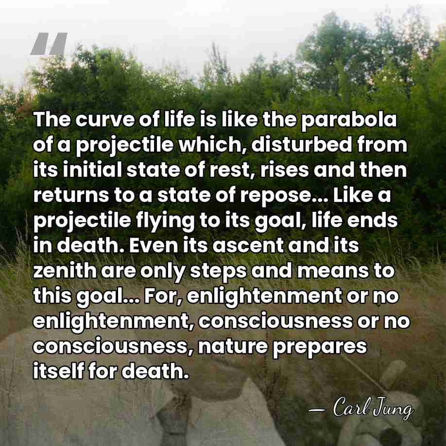 The curve of life is like the parabola of a projectile which,&hellip; - Carl Jung