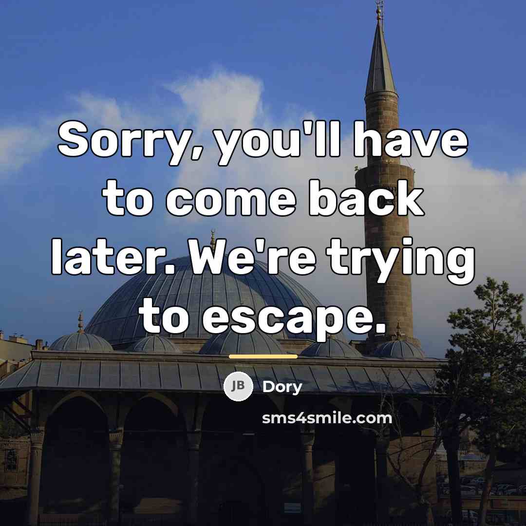 “Sorry, you'll have to come back later. We're trying to…” quote by Dory