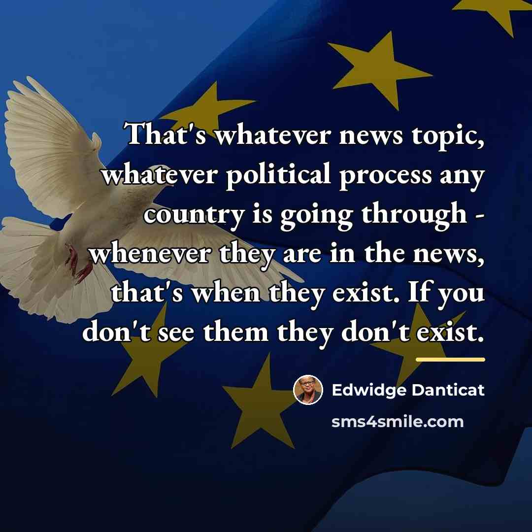 “That's whatever news topic, whatever political process any country is…” quote by Edwidge Danticat