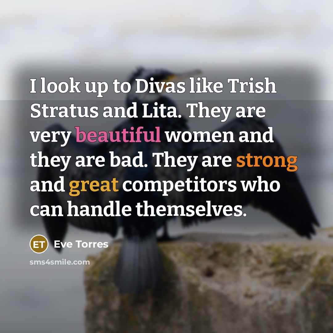 “I look up to Divas like Trish Stratus and Lita.…” quote by Eve Torres