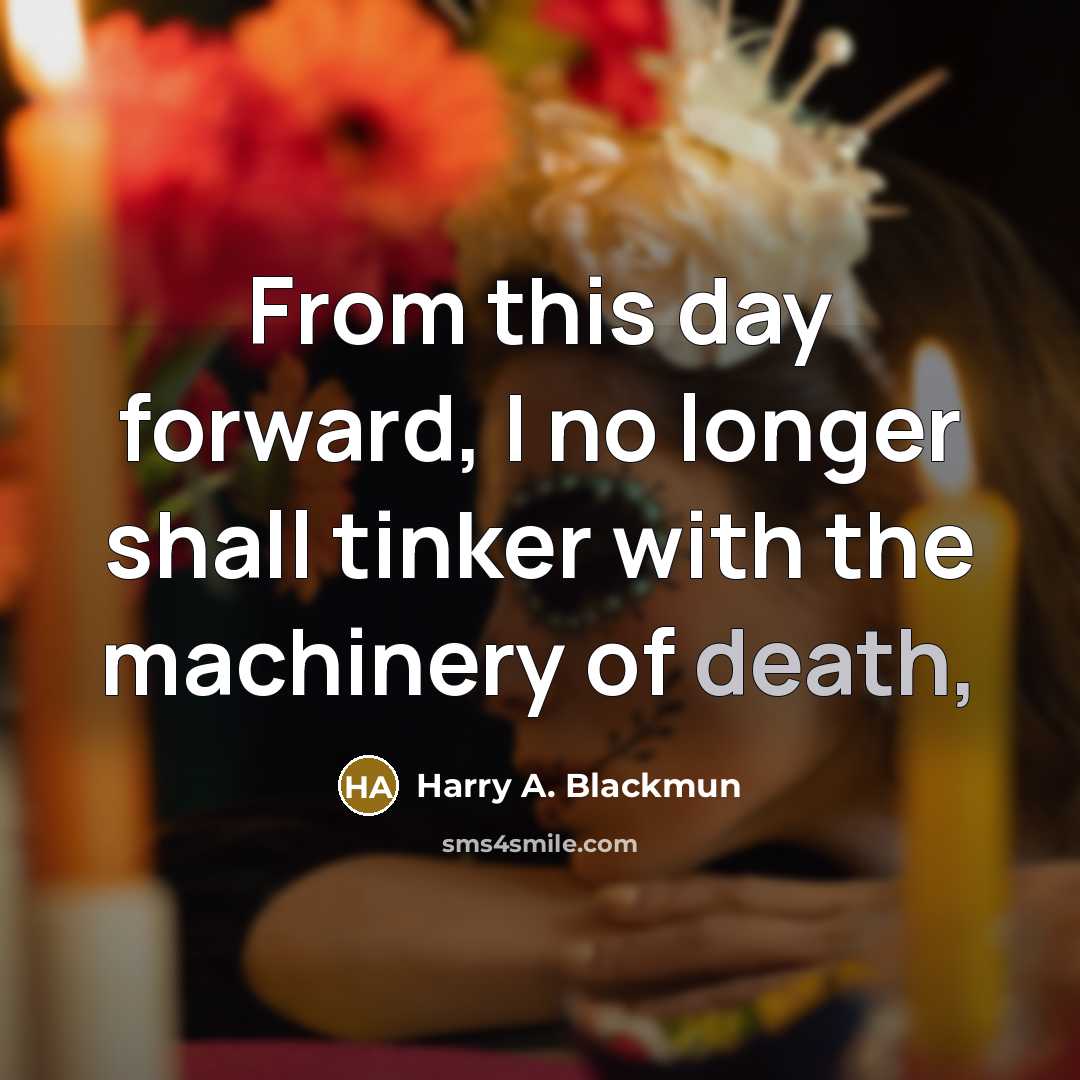 “From this day forward, I no longer shall tinker with…” quote by Harry A. Blackmun