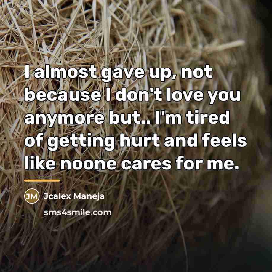 “I almost gave up, not because I don't love you…” quote by Jcalex Maneja