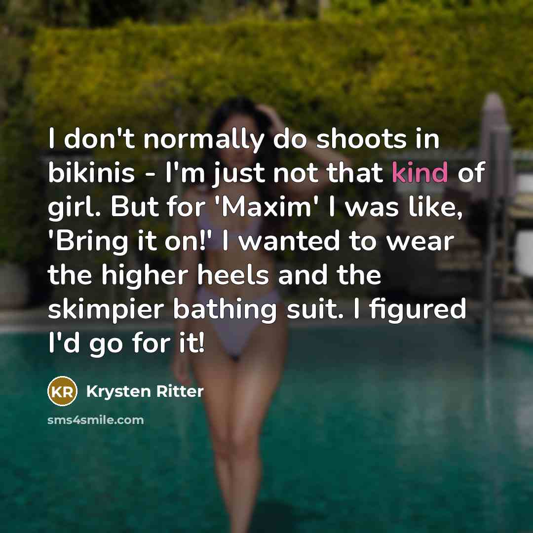 “I don't normally do shoots in bikinis - I'm just…” quote by Krysten Ritter
