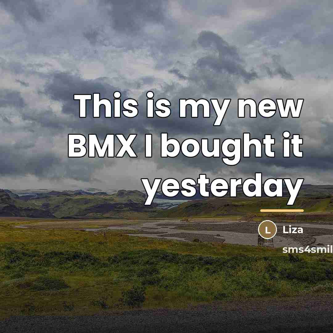 “This is my new BMX I bought it yesterday…” quote by Liza