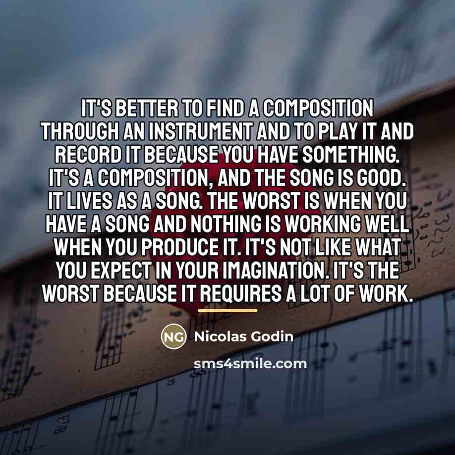“It's better to find a composition through an instrument and…” quote by Nicolas Godin