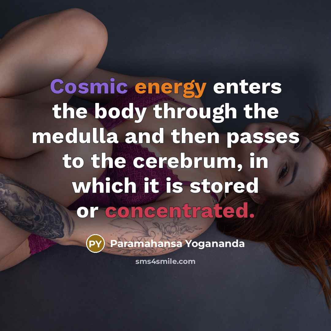 “Cosmic energy enters the body through the medulla and then…” quote by Paramahansa Yogananda