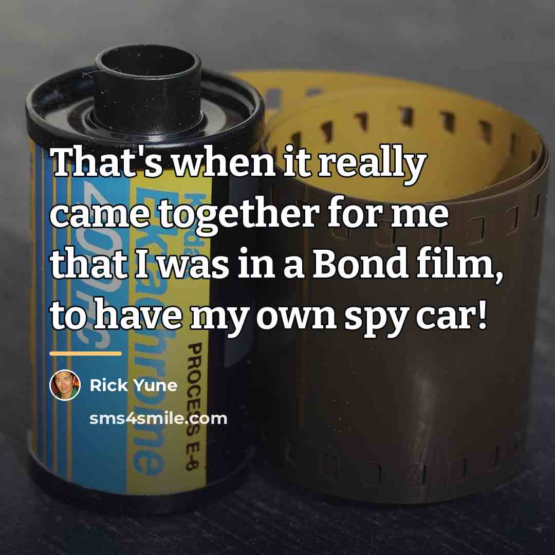 “That's when it really came together for me that I…” quote by Rick Yune
