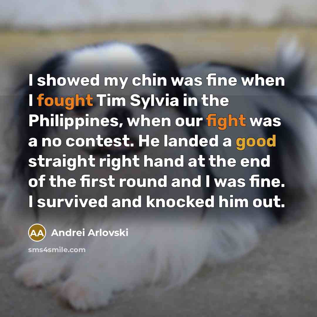 “I showed my chin was fine when I fought Tim…” quote by Andrei Arlovski