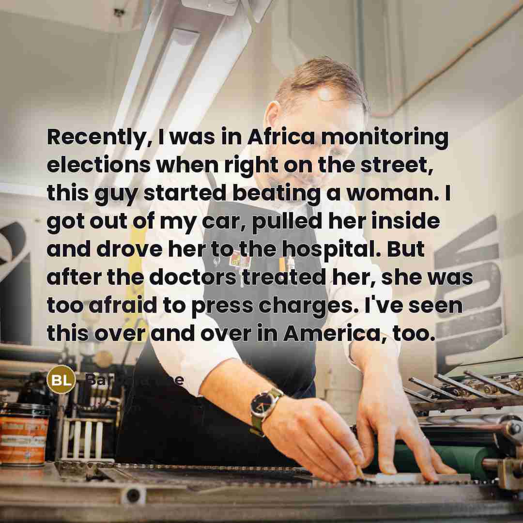 “Recently, I was in Africa monitoring elections when right on…” quote by Barbara Lee