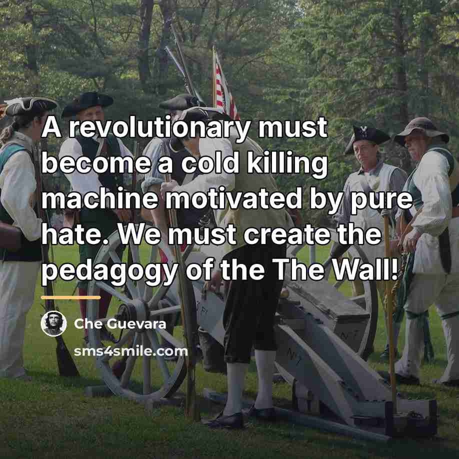“A revolutionary must become a cold killing machine motivated by…” quote by Che Guevara