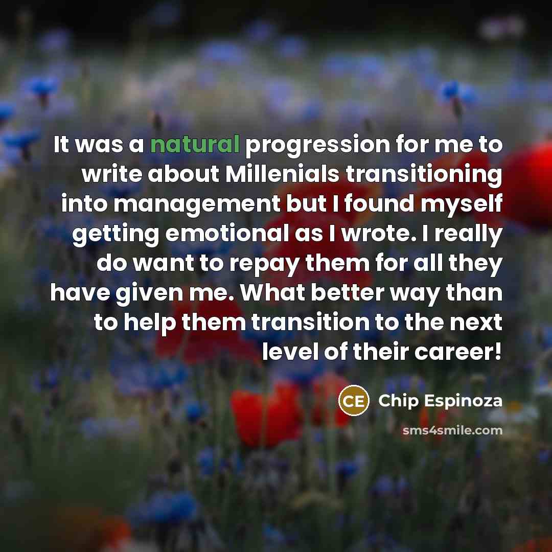 “It was a natural progression for me to write about…” quote by Chip Espinoza