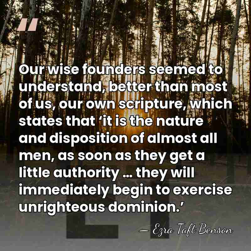 Our wise founders seemed to understand, better than most of us, our&hellip; - Ezra Taft Benson