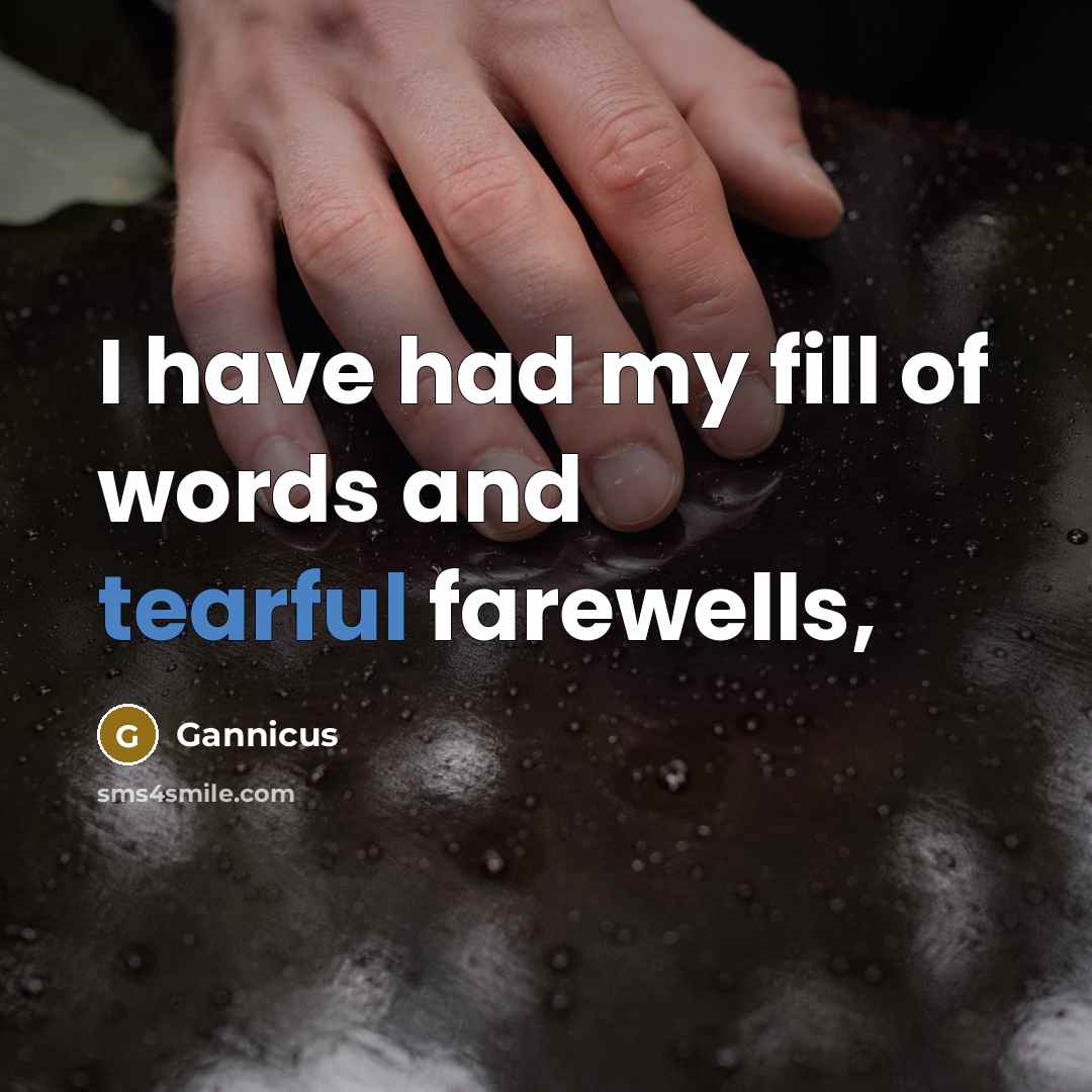 “I have had my fill of words and tearful farewells,…” quote by Gannicus
