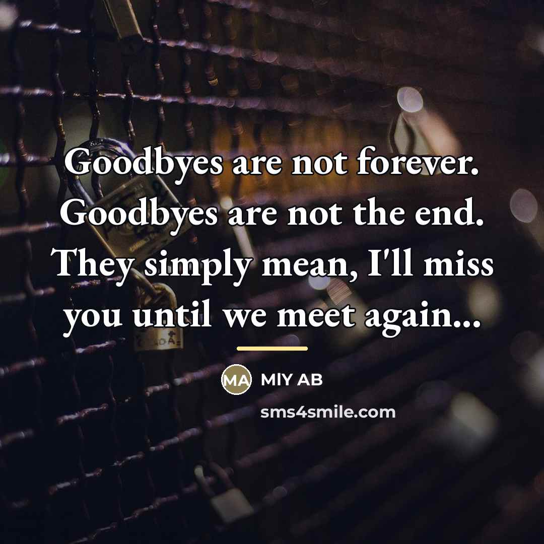 “Goodbyes are not forever. Goodbyes are not the end. They…” quote by Mly Ab
