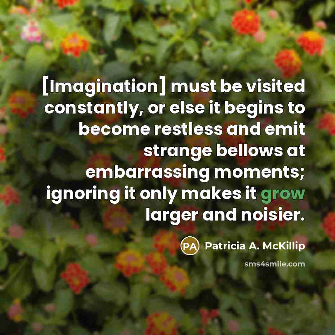 “[Imagination] must be visited constantly, or else it begins to…” quote by Patricia A. McKillip