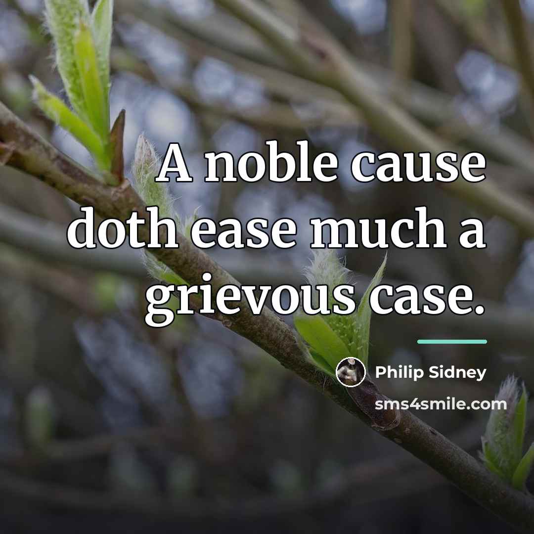 “A noble cause doth ease much a grievous case.…” quote by Philip Sidney