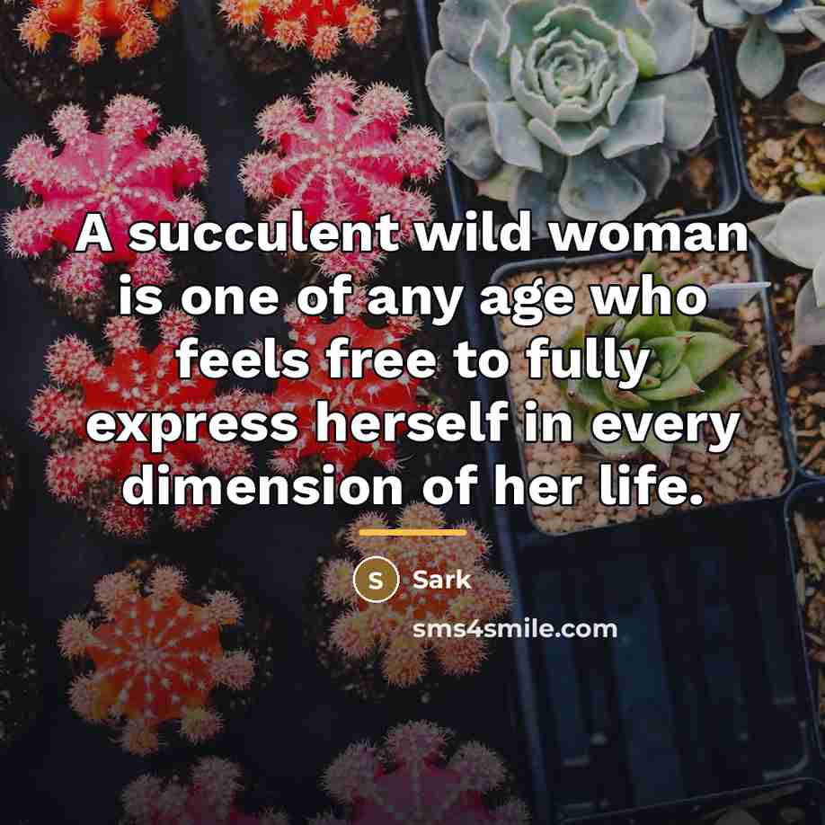 “A succulent wild woman is one of any age who…” quote by Sark