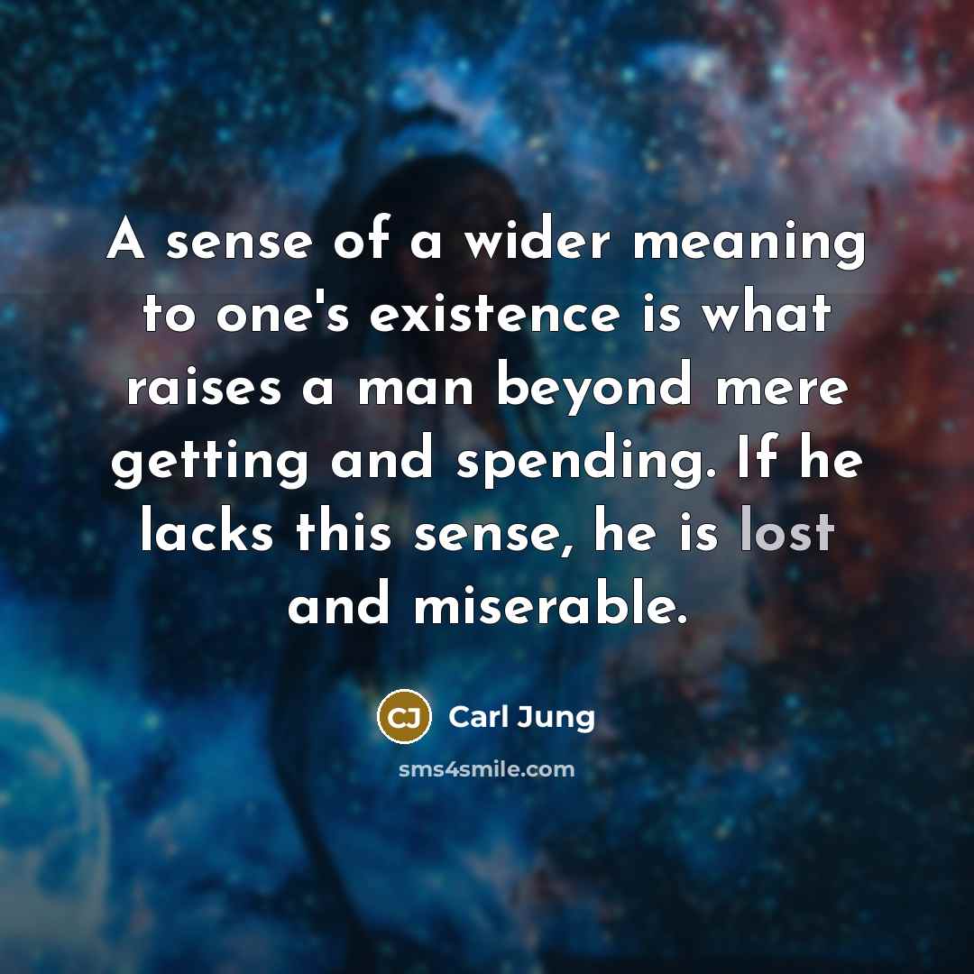 “A sense of a wider meaning to one's existence is…” quote by Carl Jung
