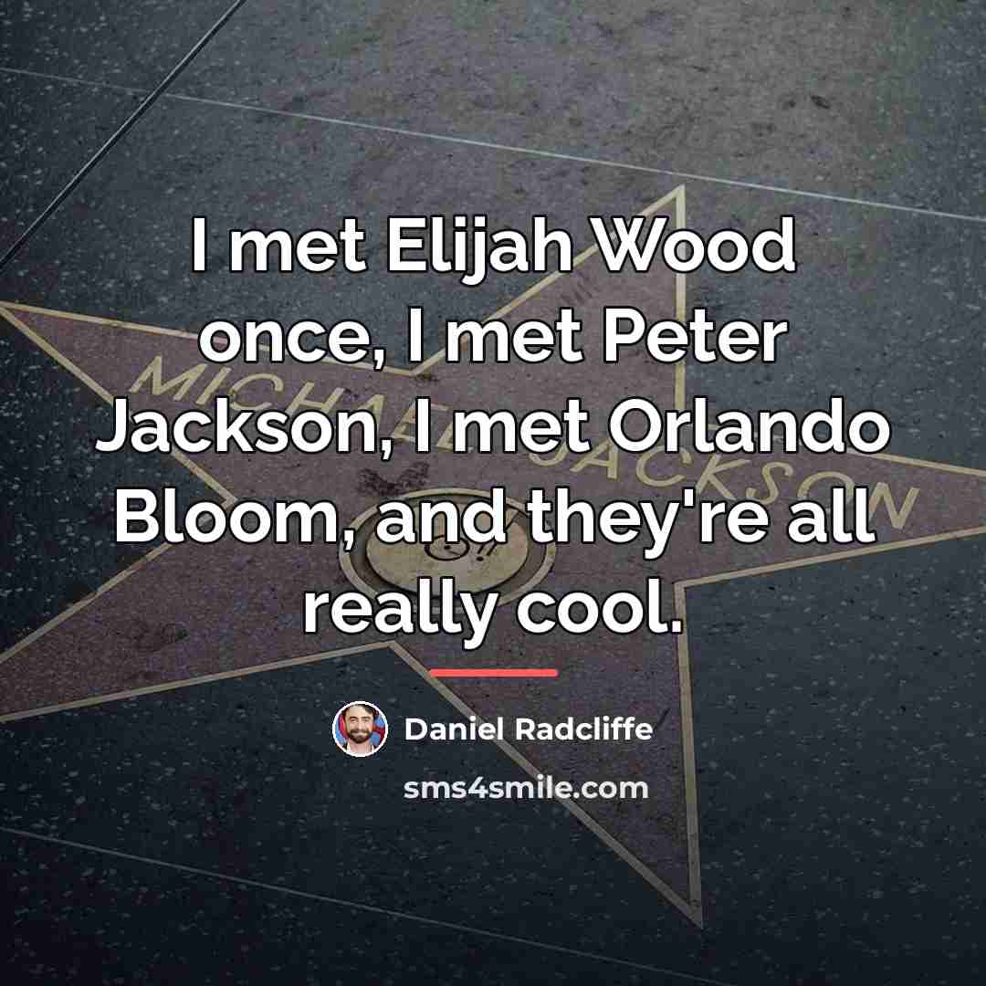 “I met Elijah Wood once, I met Peter Jackson, I…” quote by Daniel Radcliffe