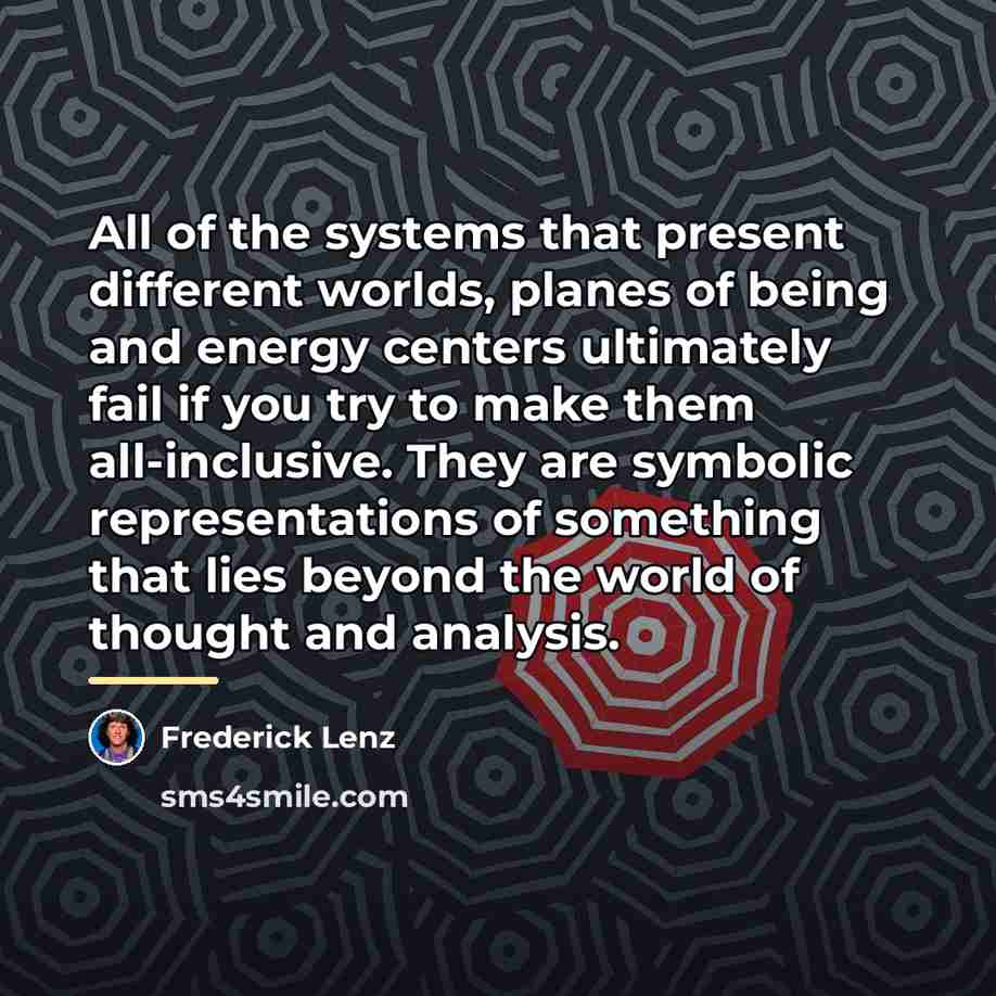 “All of the systems that present different worlds, planes of…” quote by Frederick Lenz
