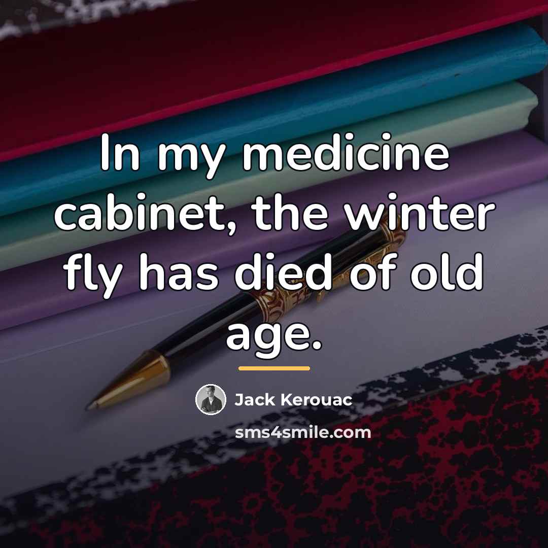 “In my medicine cabinet, the winter fly has died of…” quote by Jack Kerouac