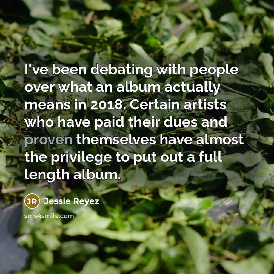 “I've been debating with people over what an album actually…” quote by Jessie Reyez