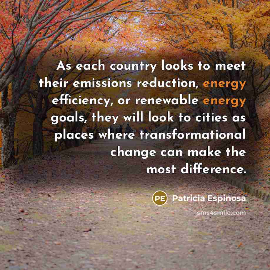 “As each country looks to meet their emissions reduction, energy…” quote by Patricia Espinosa