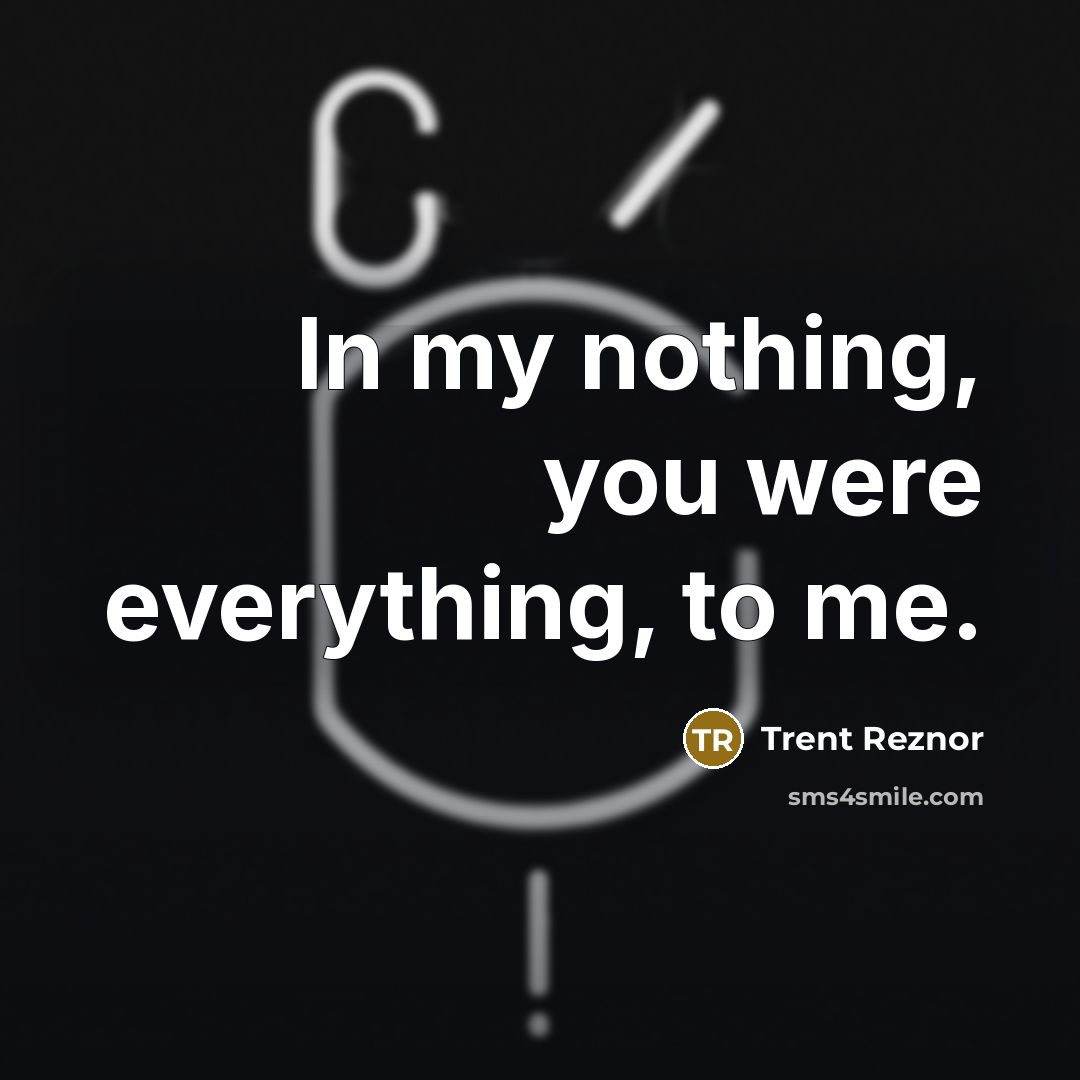“In my nothing, you were everything, to me.…” quote by Trent Reznor