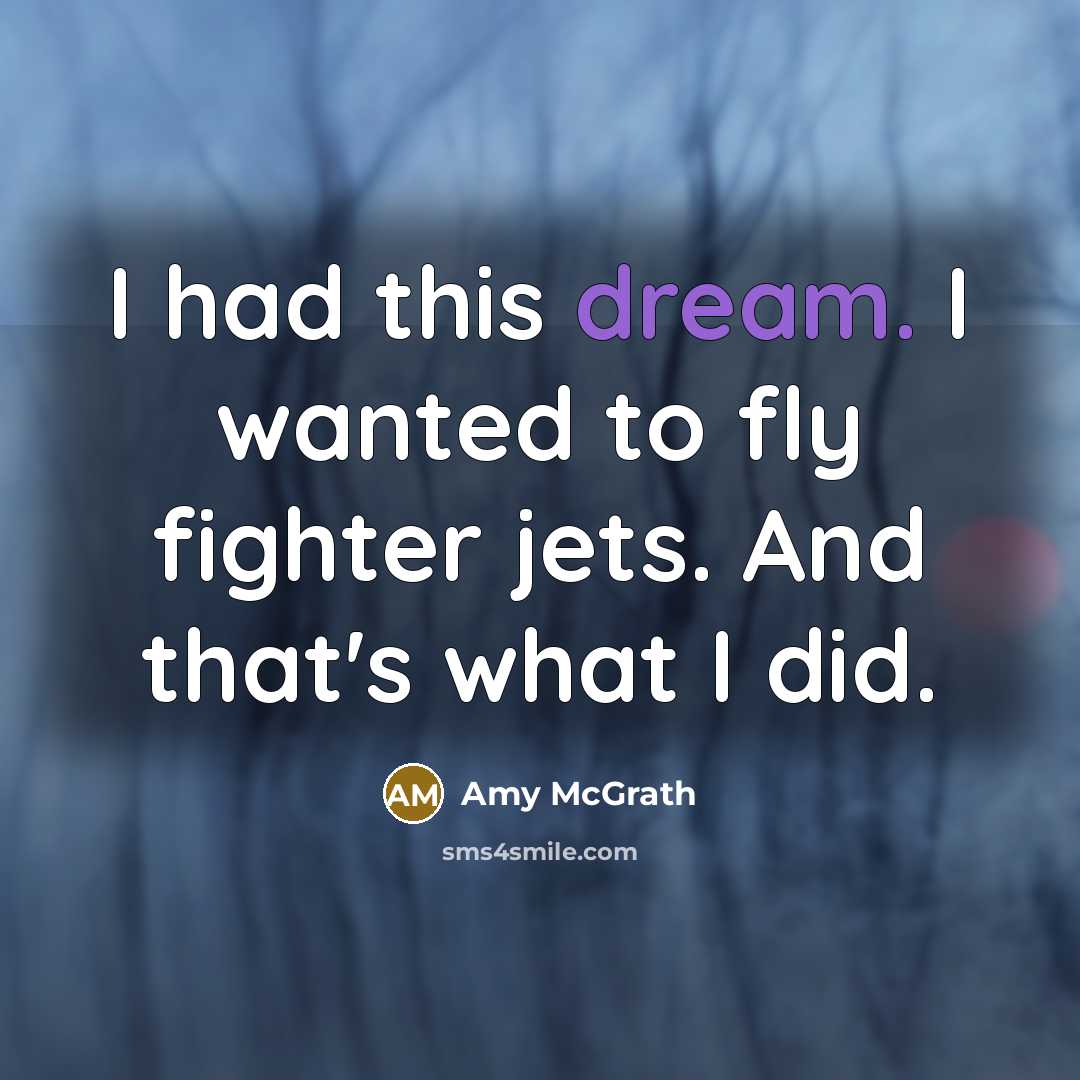 “I had this dream. I wanted to fly fighter jets.…” quote by Amy McGrath