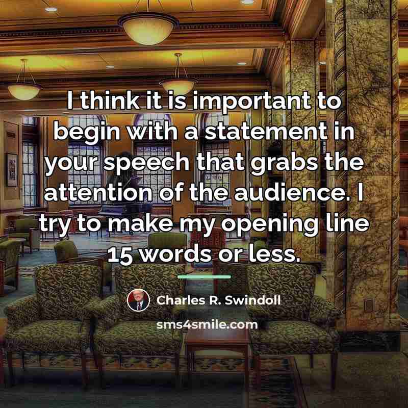 “I think it is important to begin with a statement…” quote by Charles R. Swindoll