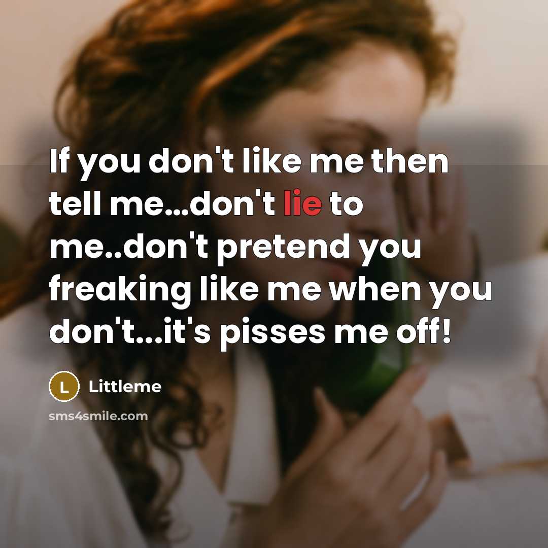 “If you don't like me then tell me....don't lie to…” quote by Littleme