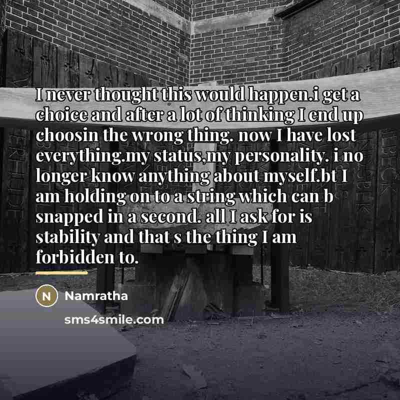“I never thought this would happen.i get a choice and…” quote by Namratha