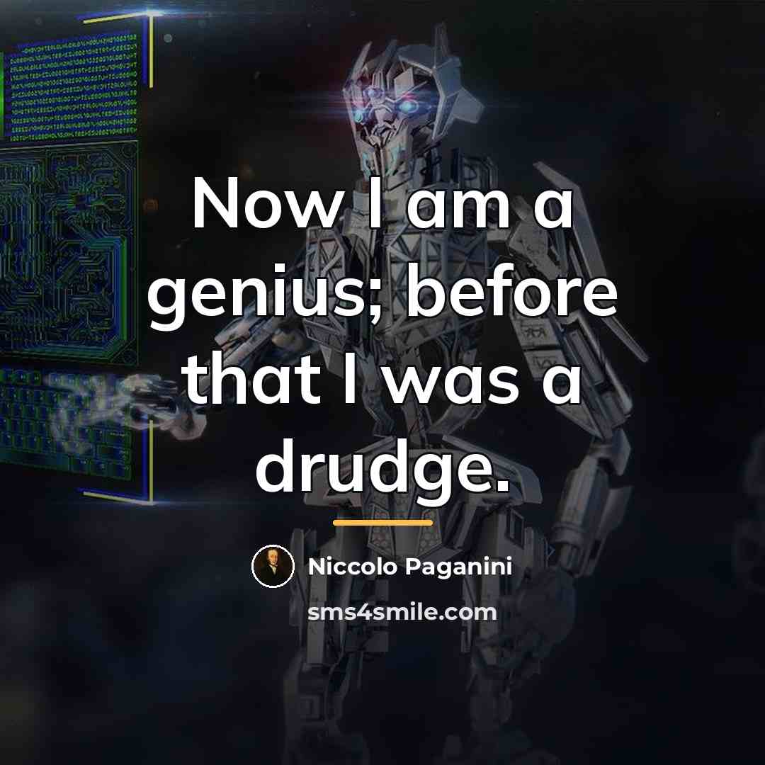 “Now I am a genius; before that I was a…” quote by Niccolo Paganini