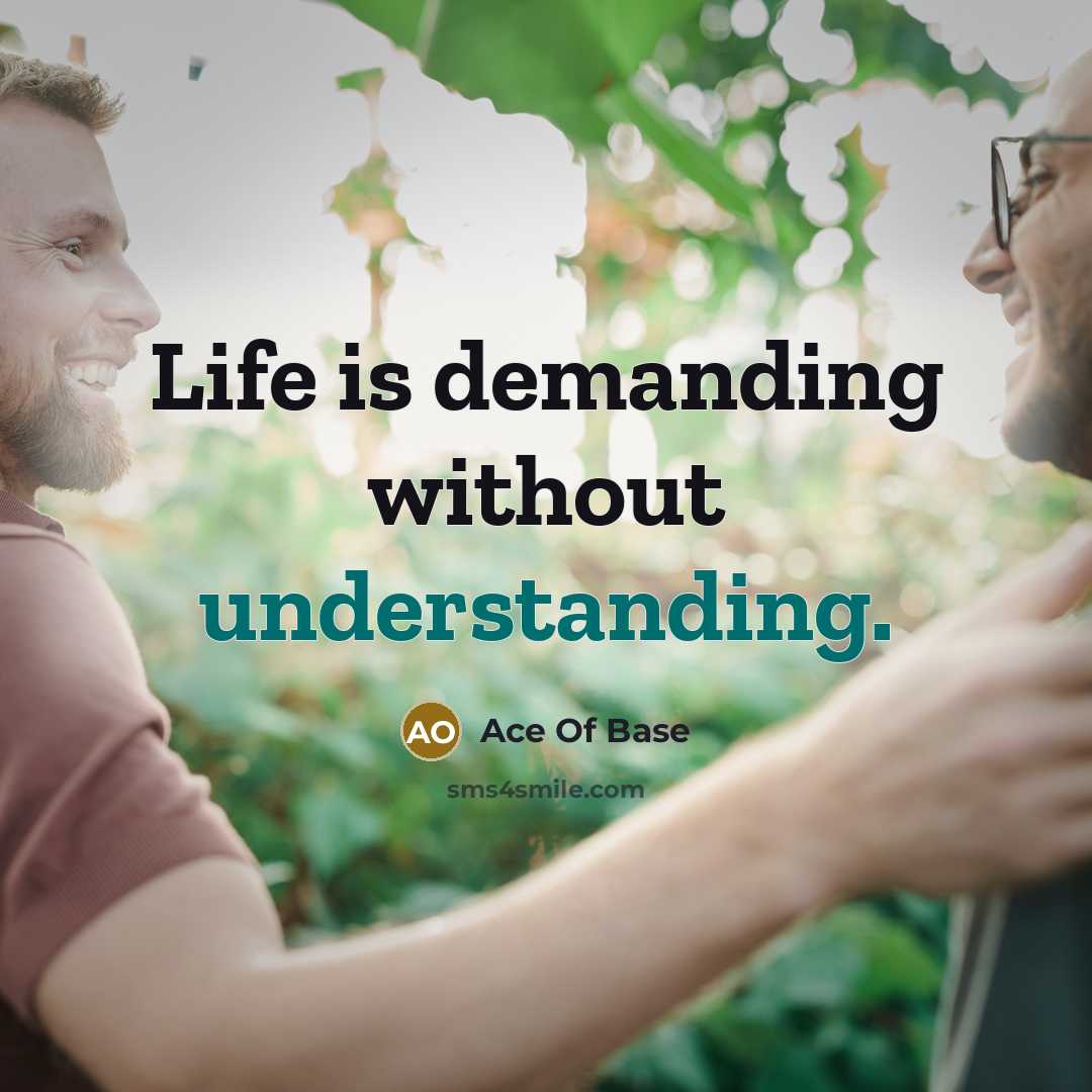 “Life is demanding without understanding.” quote by Ace Of Base