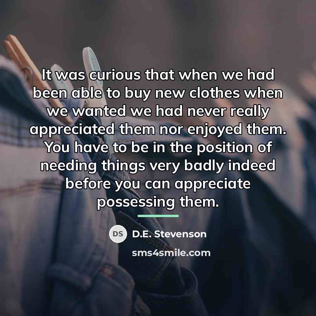 “It was curious that when we had been able to…” quote by D.E. Stevenson