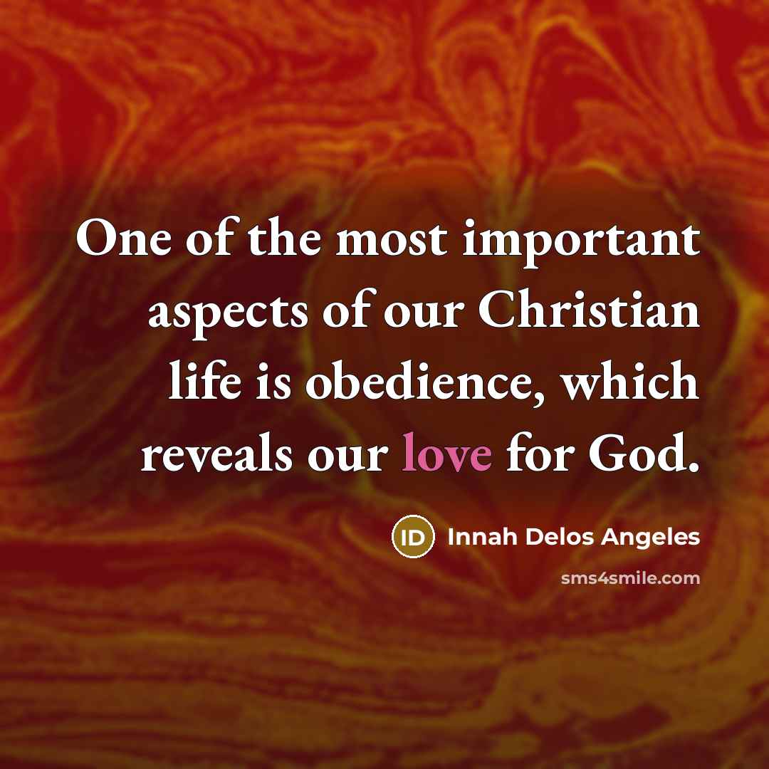 “One of the most important aspects of our Christian life…” quote by Innah Delos Angeles